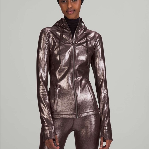Lululemon Hooded Define Jacket Shine Radiate Foil Print French Press Brown Nulu - Picture 1 of 9